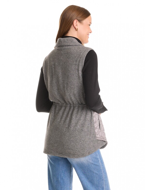 Chaleco Capitoneado Combinado GRIS