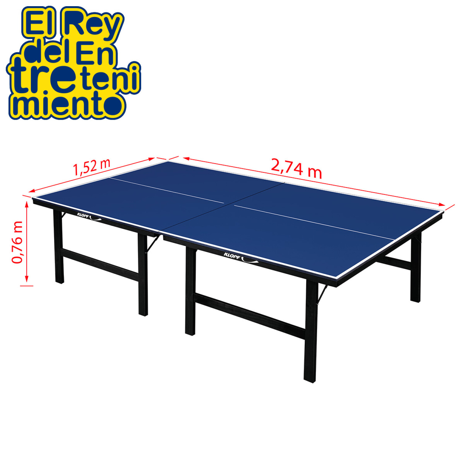 Mesa de ping-pong plegable 76x152x274 cm