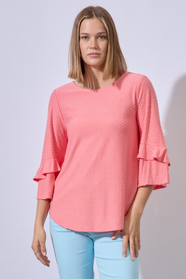 Blusa Manga Volados CORAL