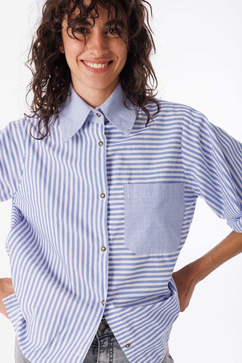 Camisa Alas Rayas Azul