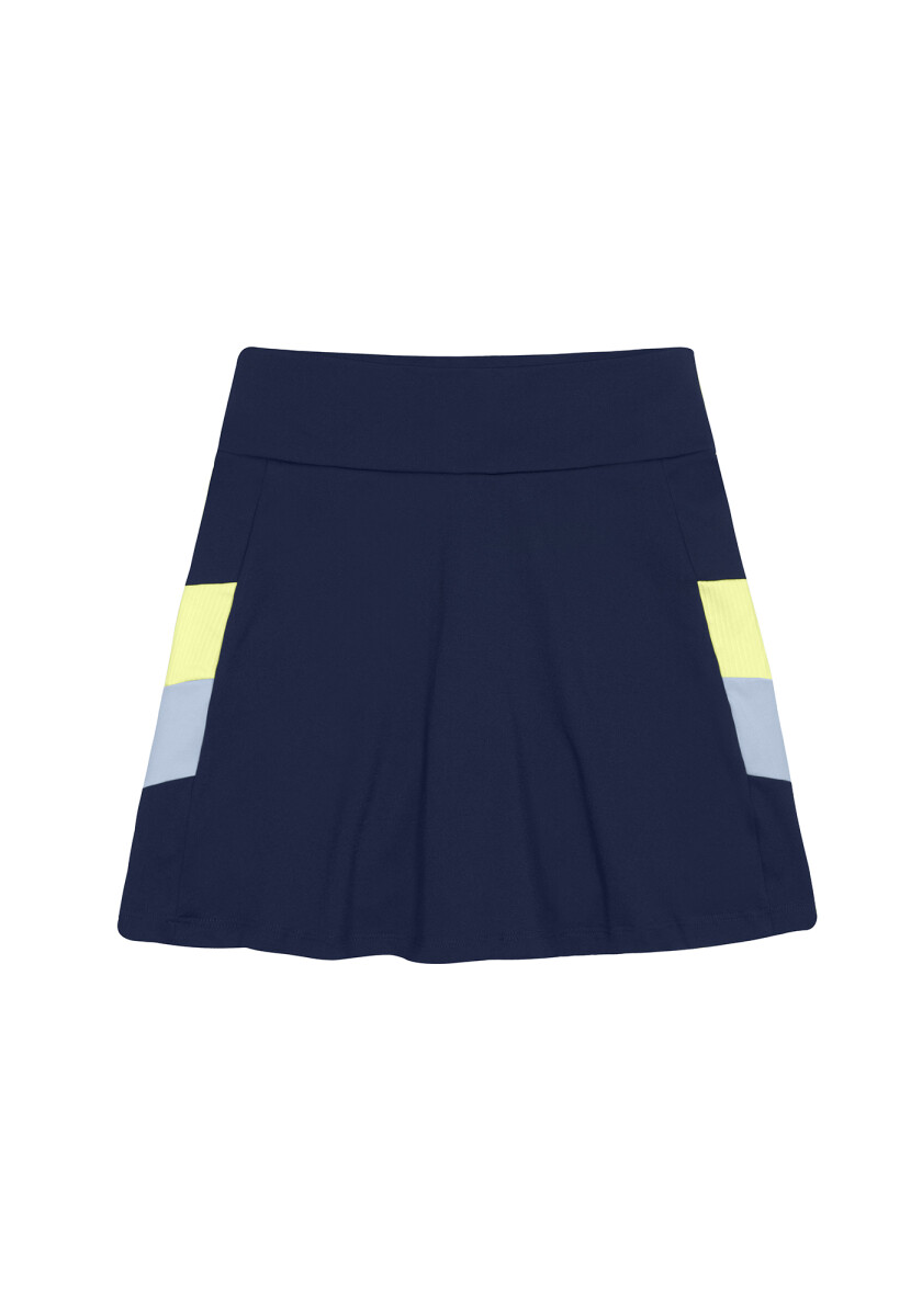 Short Pollera de cintura alta - Azul 
