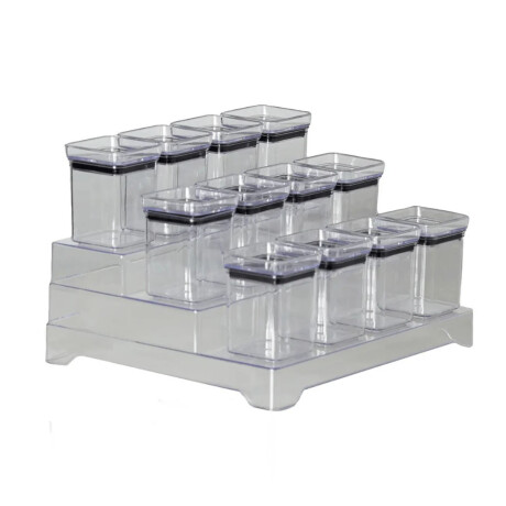 Kit Especiero X13 Lumini Frascos para Condimentos y Soporte Transparente