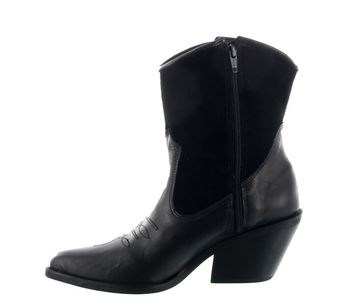 Bota tejana de cuero Negro