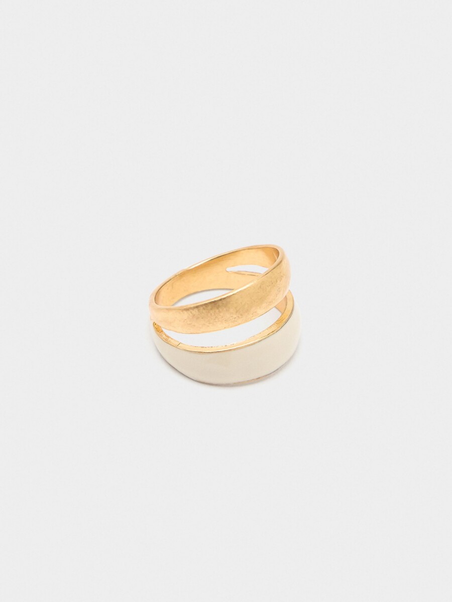Anillo Esmaltado beige