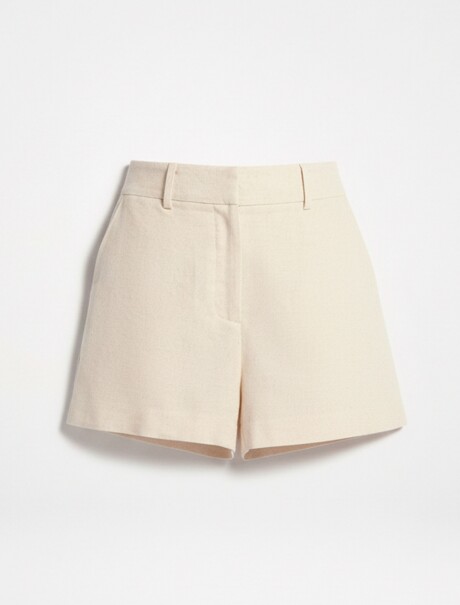 SHORT DE LINO CON BOLSILLOS BLANCO