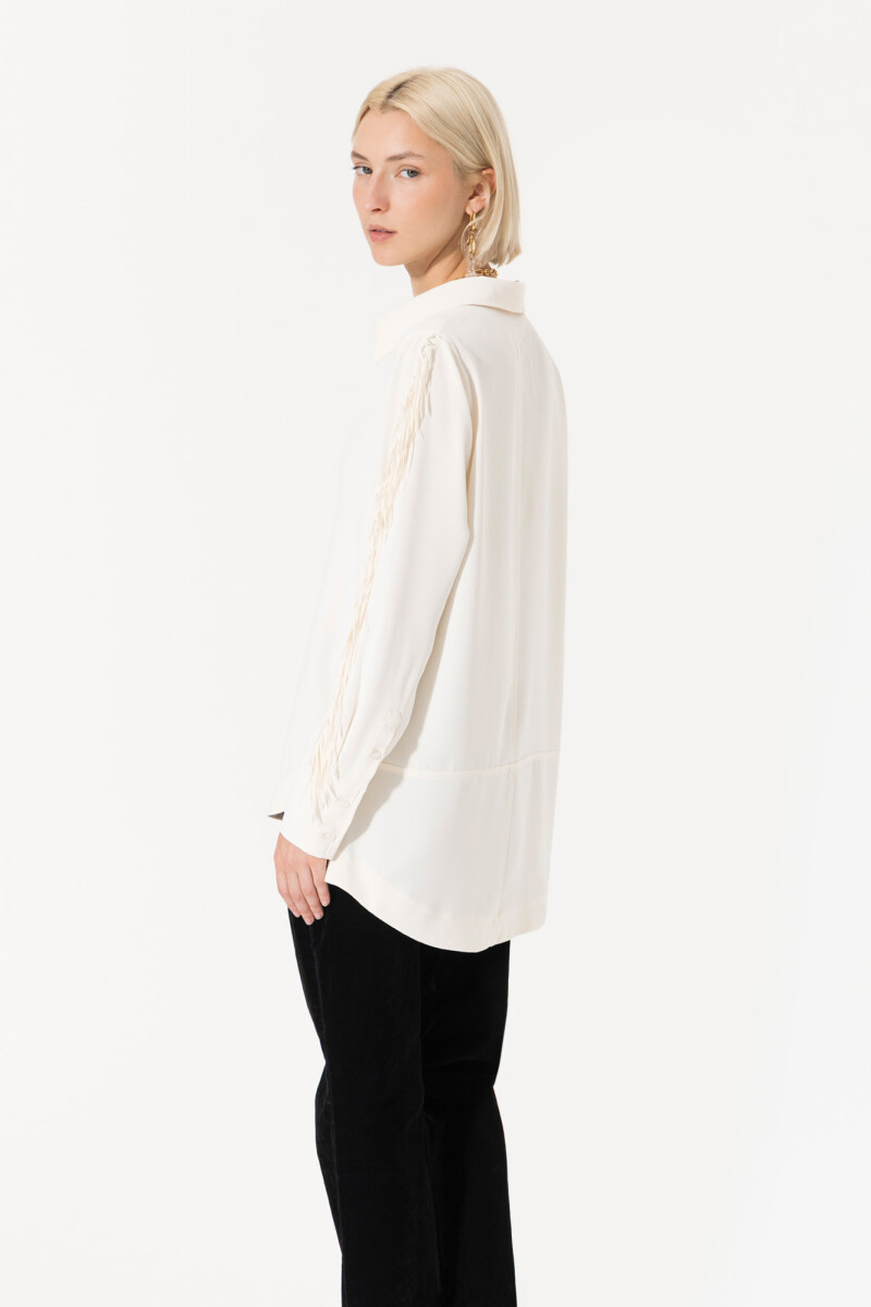 CAMISA FRINGE Beige