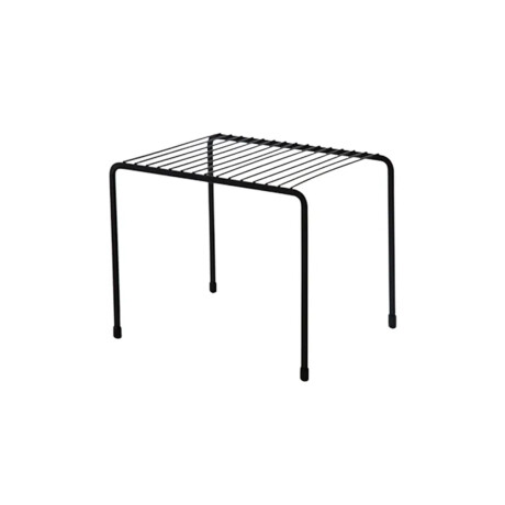 Rejilla estante organizadora de metal apilable para cocina o despensa Negro