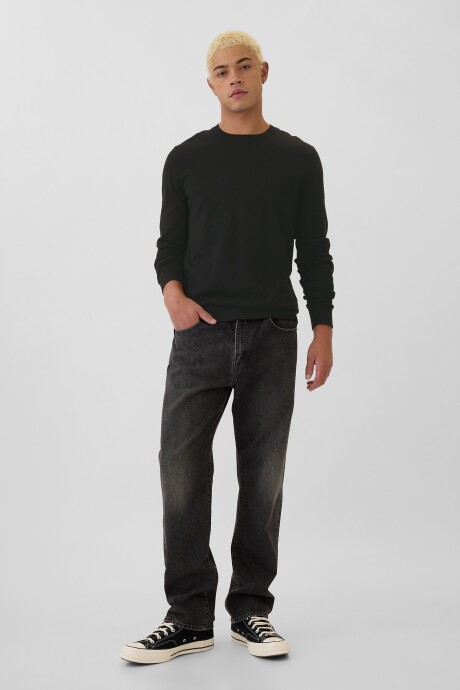 Buzo De Algodón Cuello Redondo Hombre Black 1