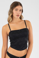 Corset strapless lavanda Negro