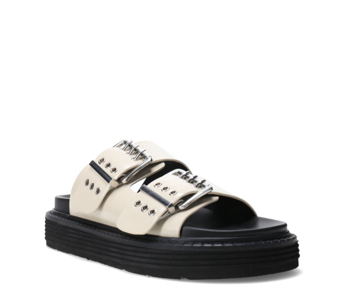 Sandalia MAVIK con doble hebilla Offwhite