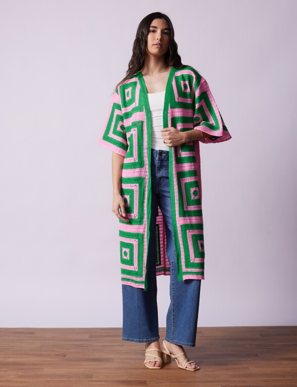 Cardigan Largo ROSA/MULTI
