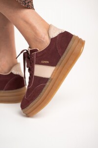 Zapatilla Combinada Bordo