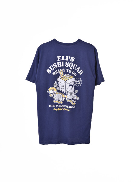 REMERA OVER ESTAMPA AZUL OSCURO