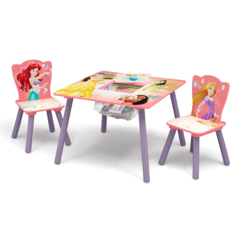 Juego de mesa y 2 sillas para niños Princesas Disney Juego de mesa y 2 sillas para niños Princesas Disney