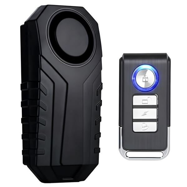 Alarma Antirrobo Bicicleta Moto Monopatin Sensor Movimiento Color Negro