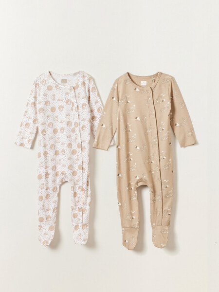 Pack x2 enterito pijama estampado Rey Leon Beige