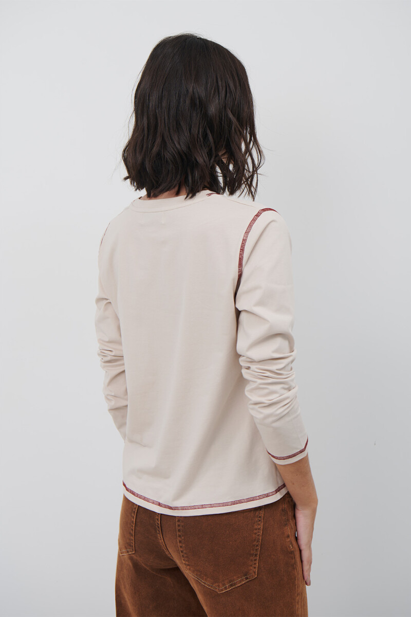 REMERA COTTON M/L BEIGE