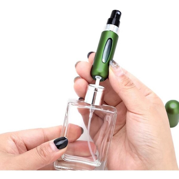 Mini Botella Atomizadora Perfume Portátil Recargable Variante Color Verde Oscuro