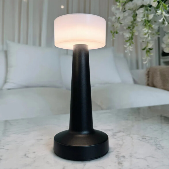Lámpara de mesa LED inalámbrica 2W negro USB-C IX5016