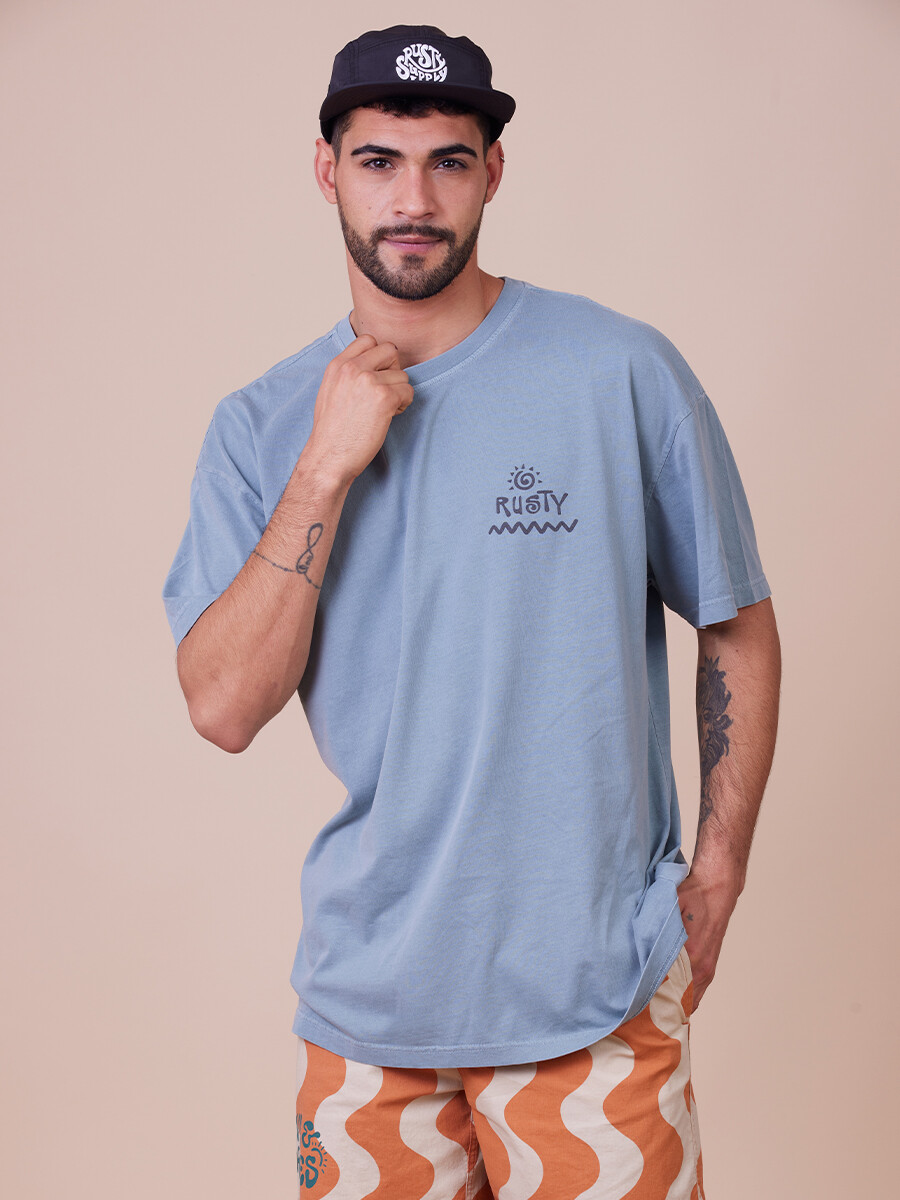 T-SHIRT ACHUAR RUSTY - Azul Piedra 