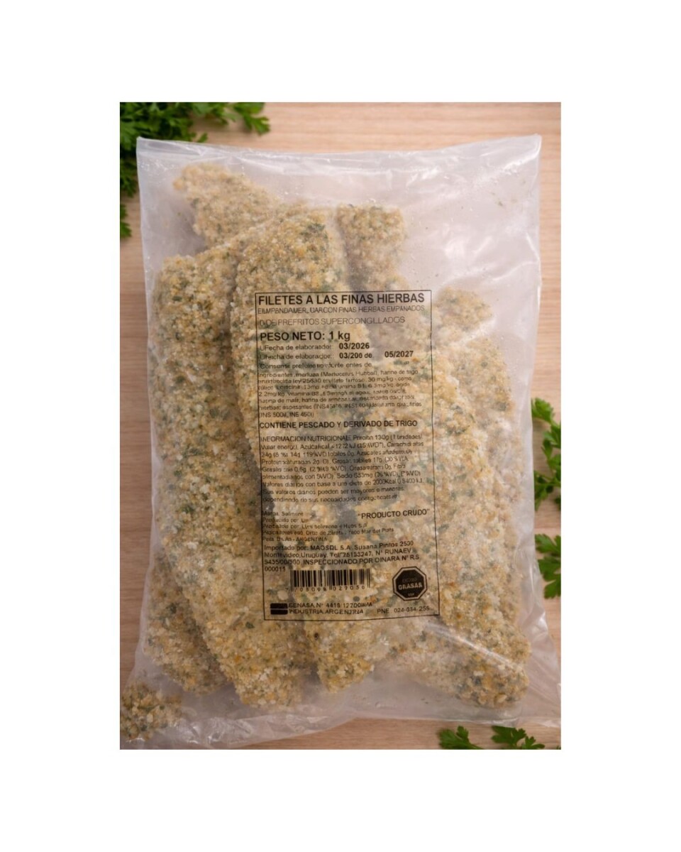 MILANESA DE MERLUZA CON FINAS HIERBAS 1KG 