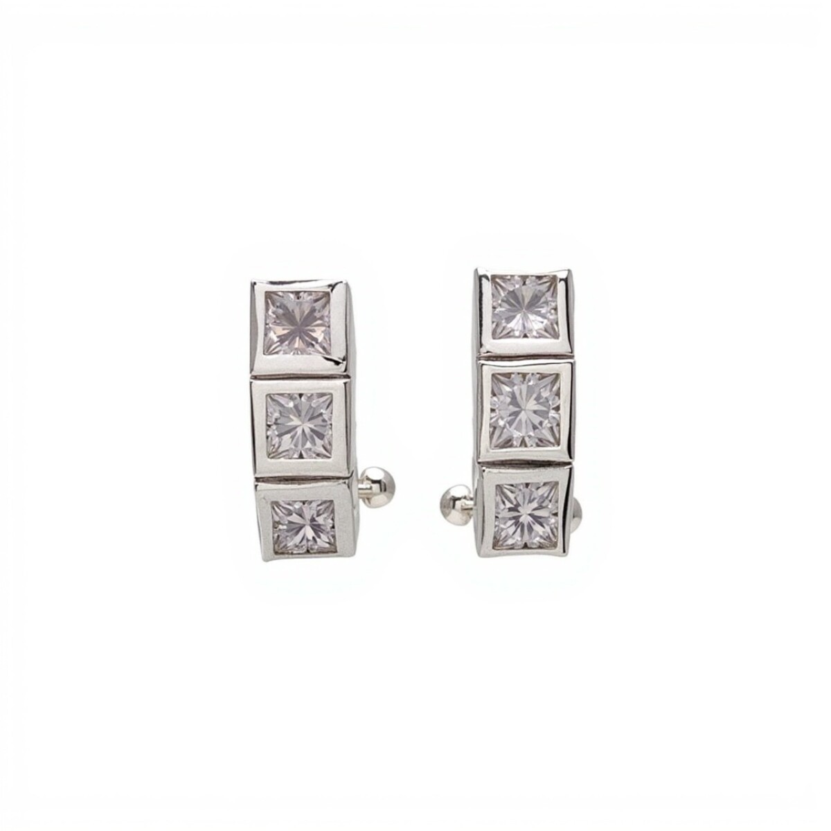 Caravanas Medio aro con Piedra-Plata 925-Piedra Zirconia-CA3009 - conpiedra 