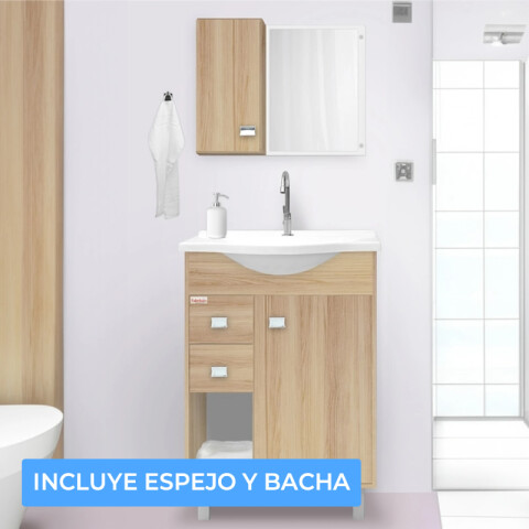 Mueble con Bacha para Baño con Botiquin y Espejo Mueble con Bacha para Baño con Botiquin y Espejo