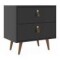 Mesa De Luz Cabecera Padua Nordica Cajones Dormitorio Negro