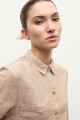Camisa clasica lino tostado melange