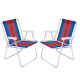 Set X 2 Sillas Altas Aluminio Clásica A Rayas NARANJA/AZUL
