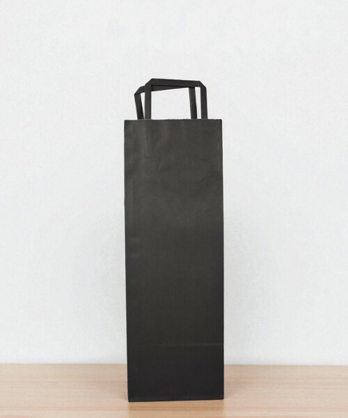 Bolsa lisa acuario 14x08x40 cm, para botella NEGRO