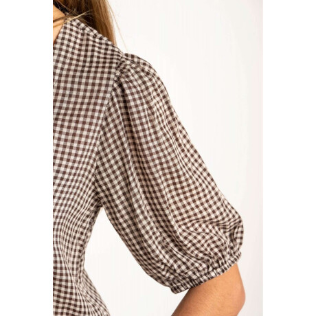 Blusa Gingham Chocolate