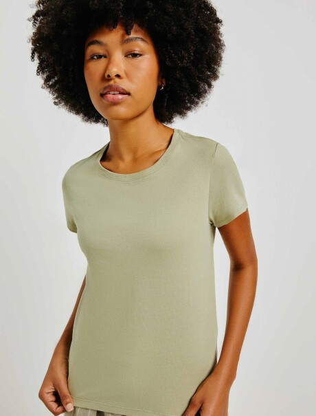 CAMISETA BÁSICA MANGA CORTA VERDE