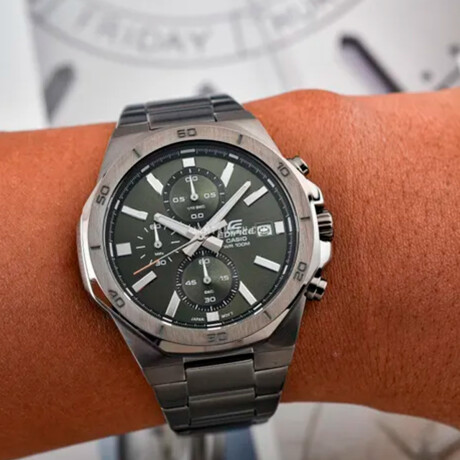 Reloj Edifice Efv640Dc-3Avudf En Acero Inoxidable Plata 0