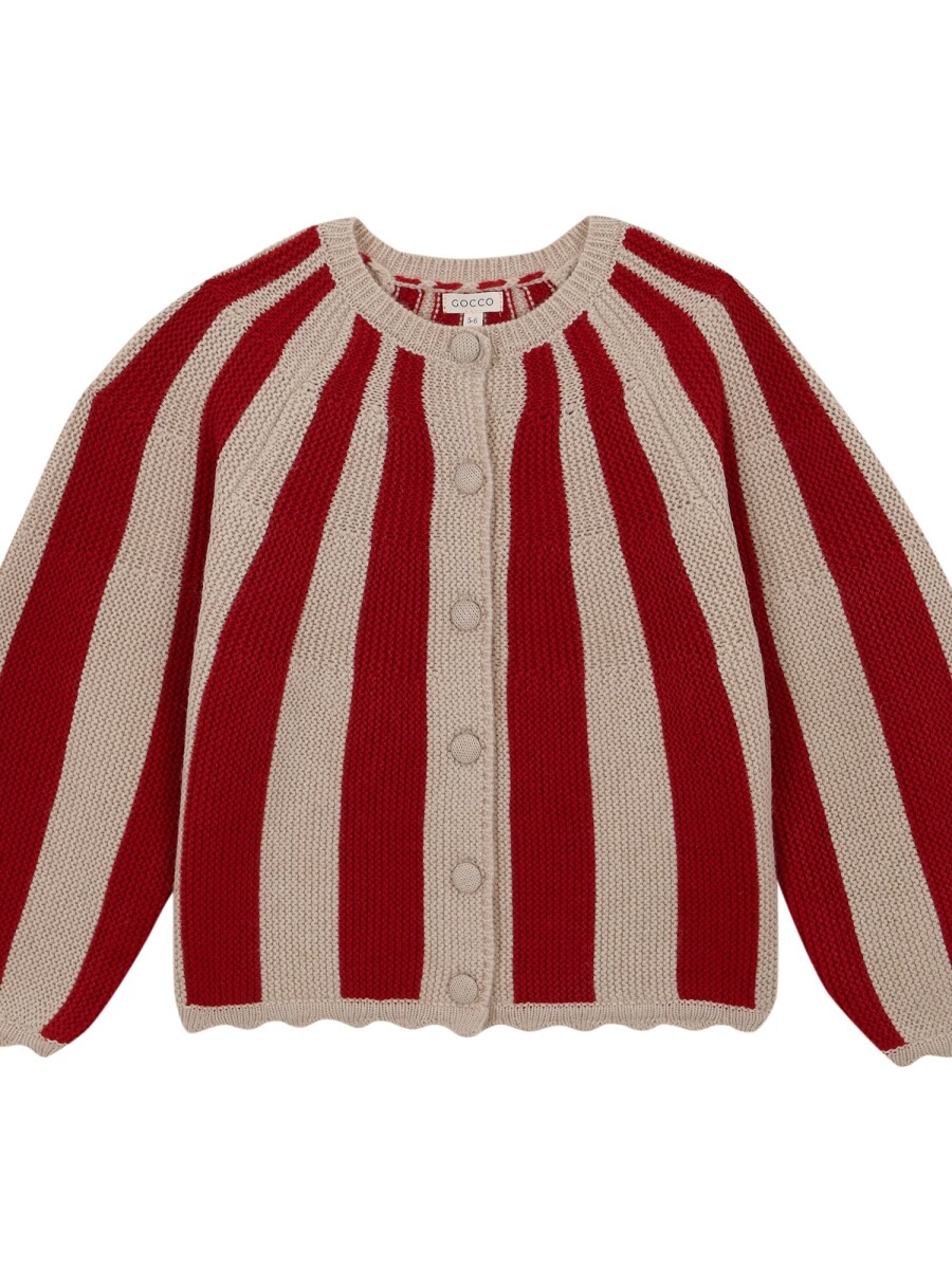 Chaqueta De Rayas Rojo