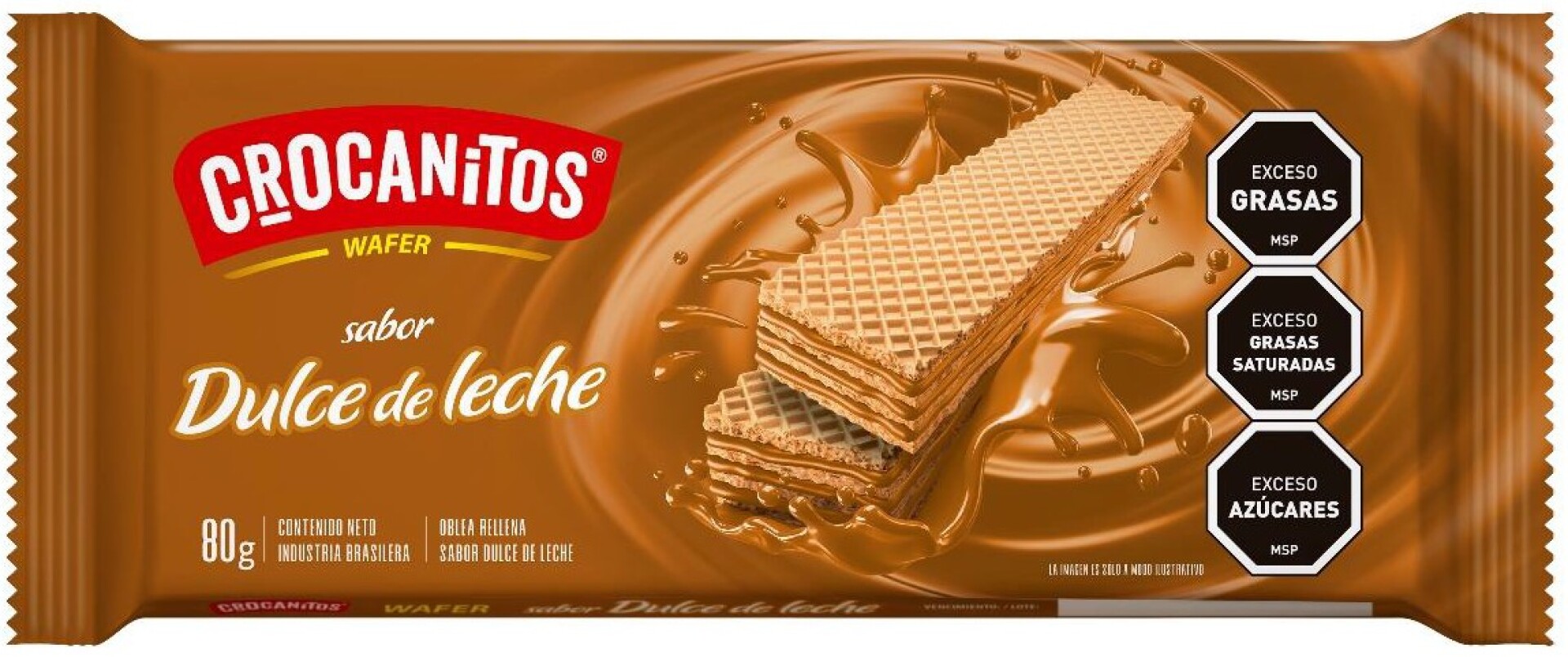 WAFFLE RELL CROCANITO 80G DELCE DE LECHE 