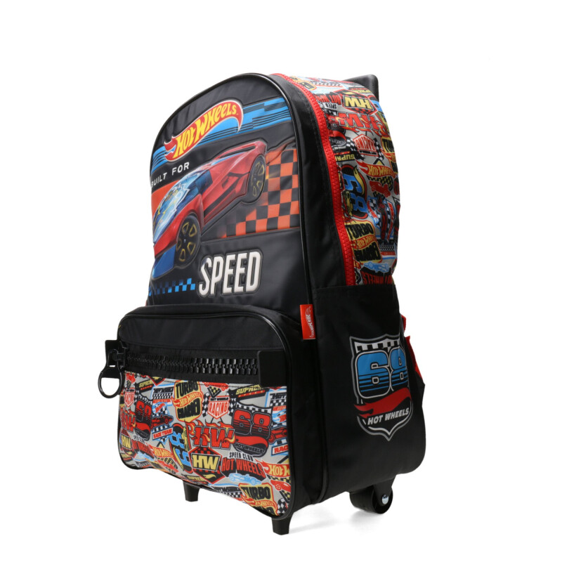 Mochila Hot Wheels C/Carro Speed Big Negro - Rojo