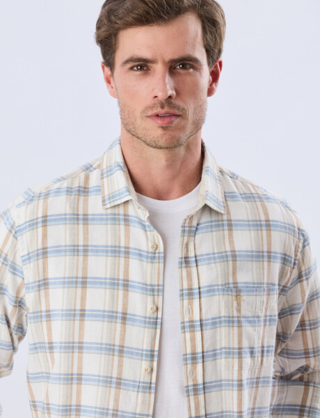 CAMISA CUADROS DE LINO Verde