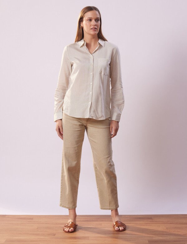 Camisa Lineas BEIGE/MULTI