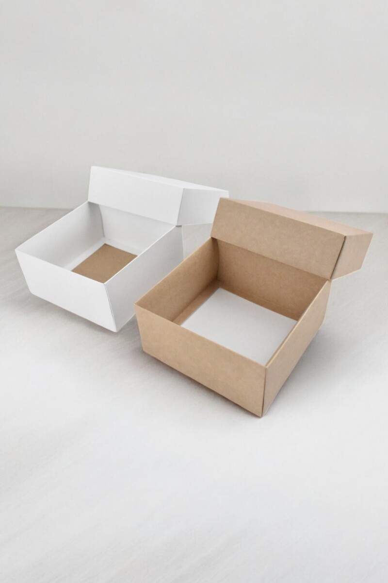 Caja Cuadrada 12x12x6 cm - REVERSIBLE BLANCO MADERA 