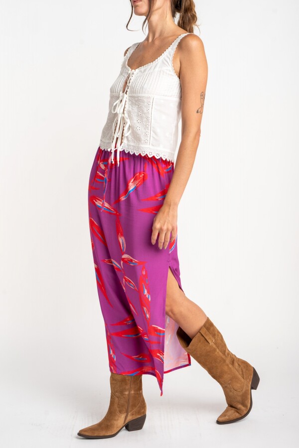 Falda Print Fucsia