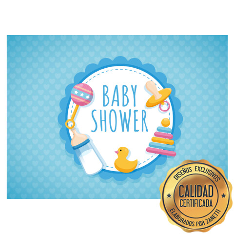 Lámina Baby Shower Celeste Rect.