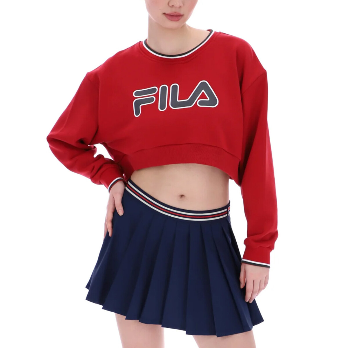 Buzo Crop Mujer Fila Pullover - Rojo 