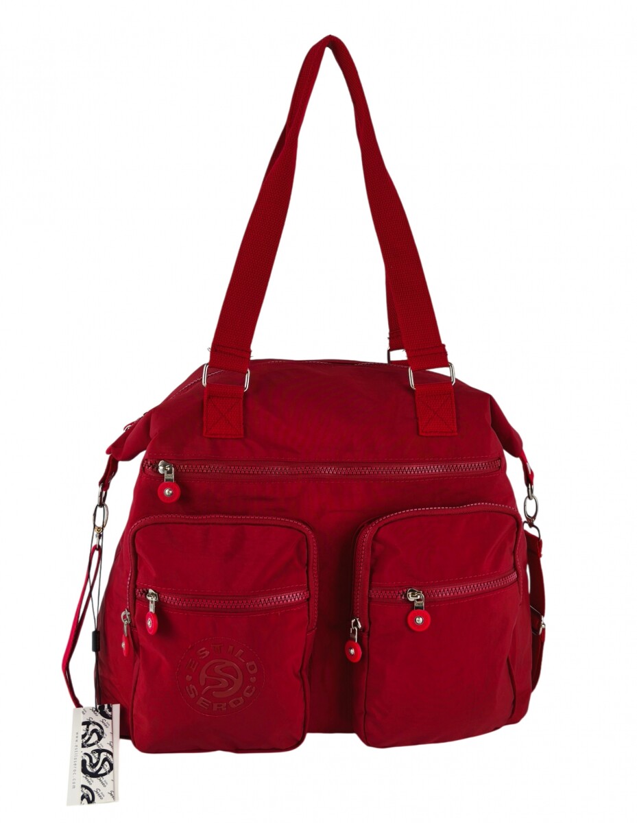 Bolso grande con bolsillos - Bolso grande con bolsillos rojo 