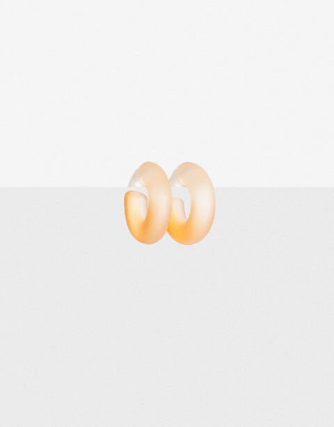 Aros Argollas Acrilico Argolla Resina Degradé Naranja - Naranja Medio