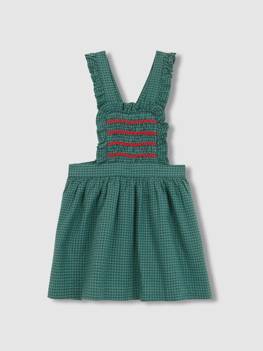 Pichi Cuadro Vichy Con Smock Verde