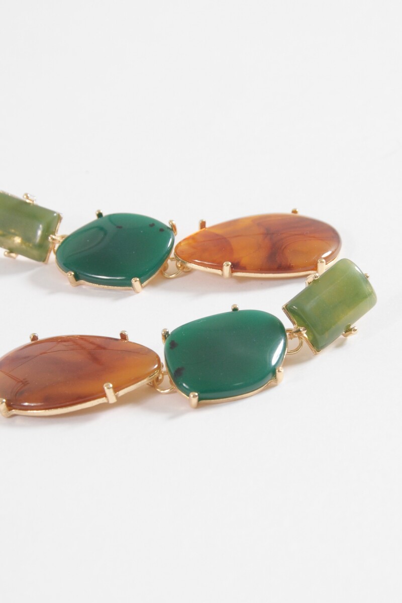 Caravanas largas piedras acrílico multicolor