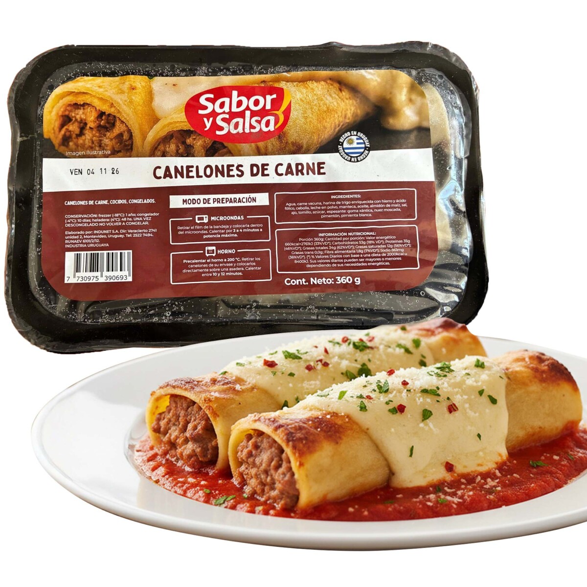 Canelones de Carne 360Grs 