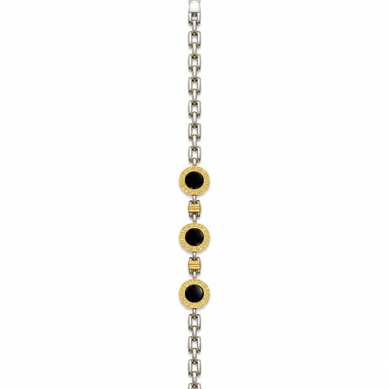 Pulsera con tres medallas de Onix Pulsera con tres medallas de Onix