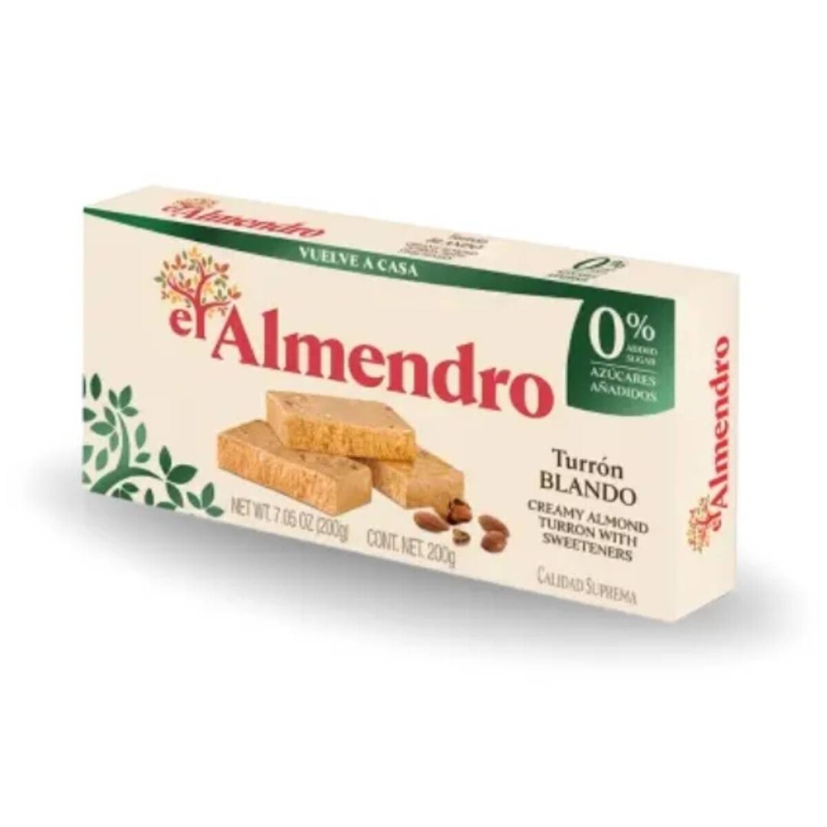 Turrón El Almendro Blando Sin Azúcar - 200 Grs 